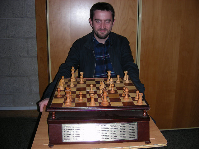 Stephen Jessel with the perpetual trophy - 1st Place 2016 Irish Championships -