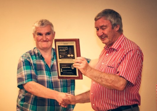 Bunratty officially twined with ran an der Turm as Paul Carey presents Rainer Knöchel with the commemorative plaque