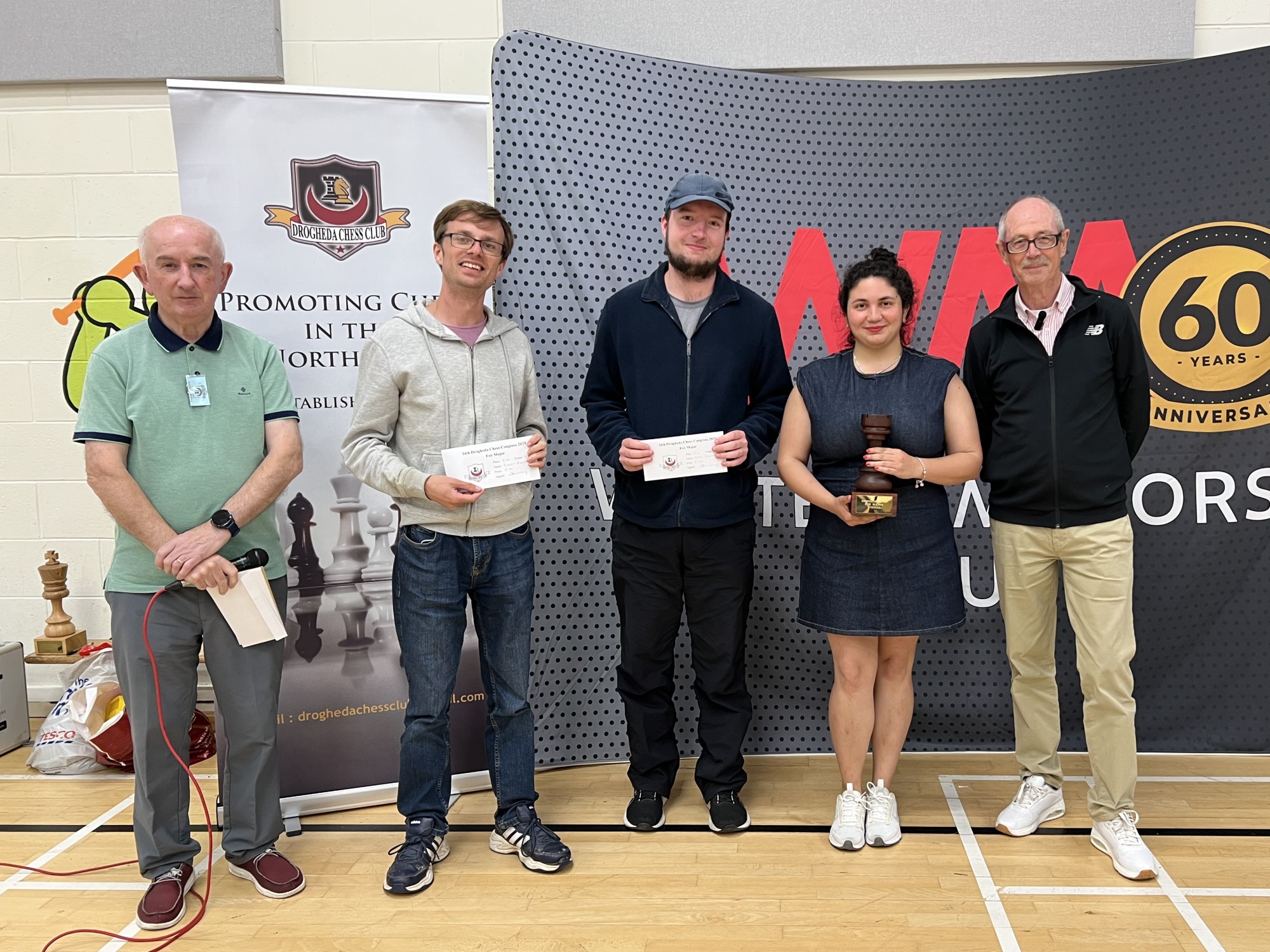 Drogheda Chess Congress 2025: Fox Major - Winners Beril Bayrak, Owen Johnston and Robert Nielsen